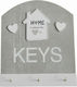 Etoile Wall Key Holder Wooden Grey 3 positions 19x22cm