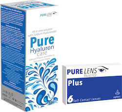 Pure Lens Plus 6 Μηνιαίοι Φακοί Επαφής Υδρογέλης & Pure Hyaluron Care 380ml