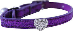 Happypet Finesse Ошийник За Котка Glitter Heart 30x2см Лилав