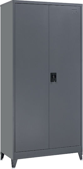 Δίφυλλη Μεταλλική Γαλβανιζέ 70x40x181εκ. Ανθρακί Ματ