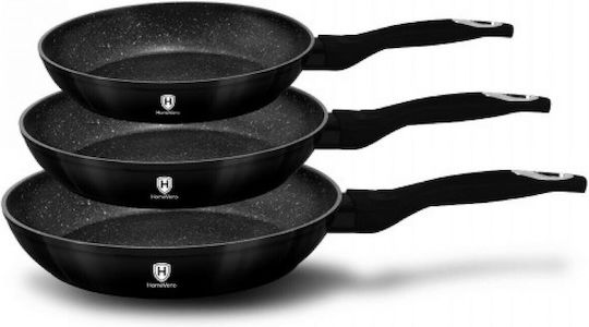 HomeVero Aluminum Black Pans Set 3 Pieces HomeVero Aluminum Black Pans Set 3 Pieces
