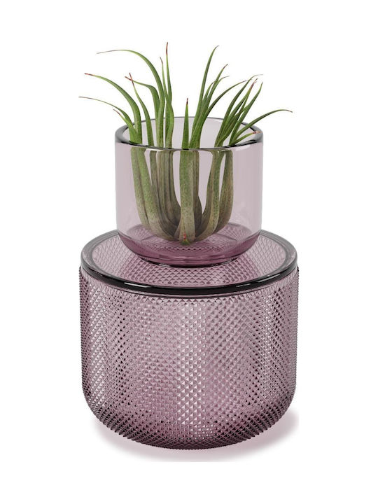 Umbra Διακοσμητικό Βάζο Γυάλινο Allira Medium Μωβ Φ10xΥ15cm