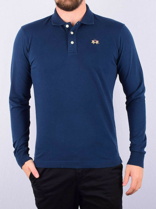 La Martina Men's Long Sleeve Blouse Polo Navy