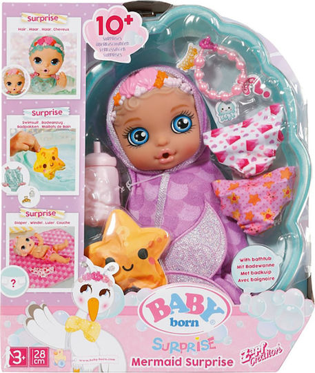 ZAPF Creation Baby Born Baby Doll Set Mermaid Surprise For 3+ Years 28 cm