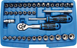 BGS Technic Set Cheie Tubulară Cu Chei Cu Clichet 1/4" 39 Bucăți