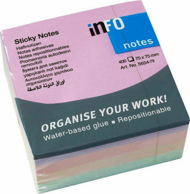 Post-it Harmony Post-it Notes Pad Cube 400 Sheets Pink 7.5x7.5cm