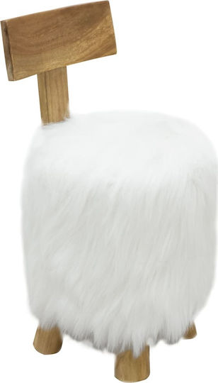 Hocker Bar mit Rückenlehne Leder White 40x40x72cm