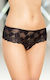 Softline 2390 Crotchless Panties Women's Sexy Slip Car with Lace Black