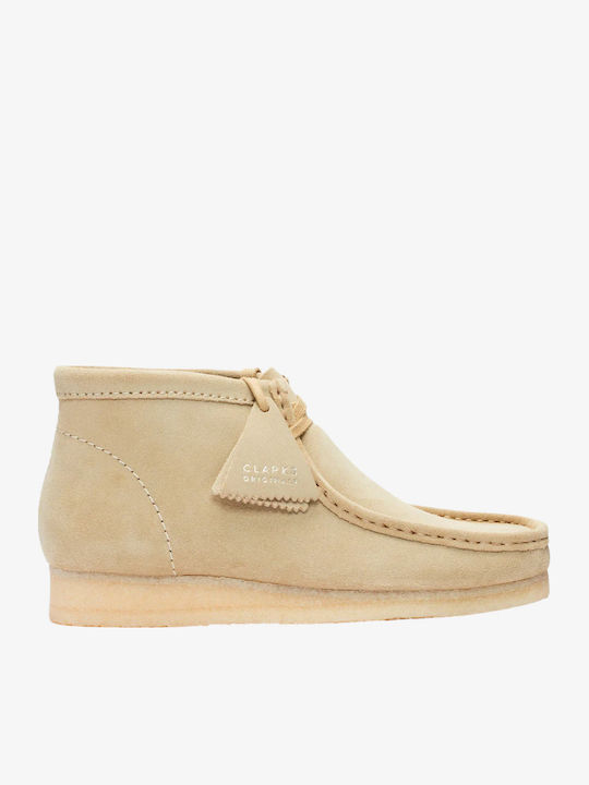 Clarks Wallabee Suede Μποτάκια Chukka Μπεζ