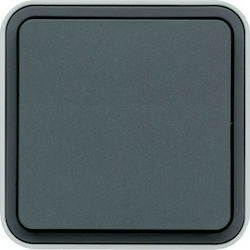 Hager Cubyko Complete Wall Push Staircase Button with Frame Gray WNC020