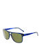 Sisley Men's Sunglasses with Blue Plastic Frame and Yellow Lens
