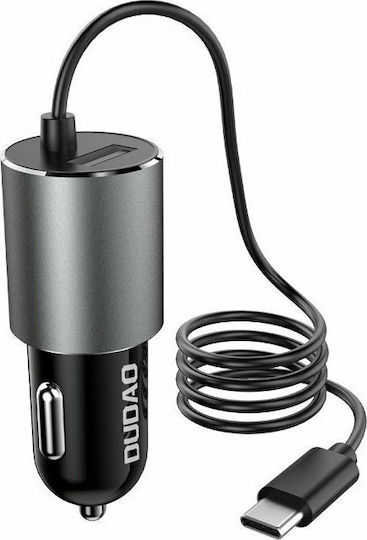 Dudao R5Pro T Încărcător Auto Cu Mufă De Brichetă 25W 3.4A Cu O Singură Portă 1xUSB-A Cu Cablu Type-C Culoare Neagră