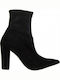 Stefania Suede Women's Ankle Boots with High Heel Black