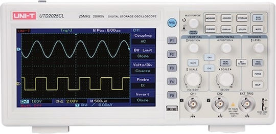 Uni-T UTD2025CL Heat Rate Monitor Counter 25MHz with 2 Channels and 7" Screen