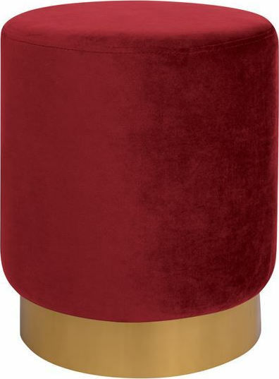Burgundy - Gold Living Room Stool 35x35x43 cm
