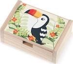 Taufgeschenk mit Schachtel Toucan aus Holz