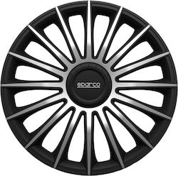 Sparco Car Hubcap Set Treviso 16" 4pcs Black