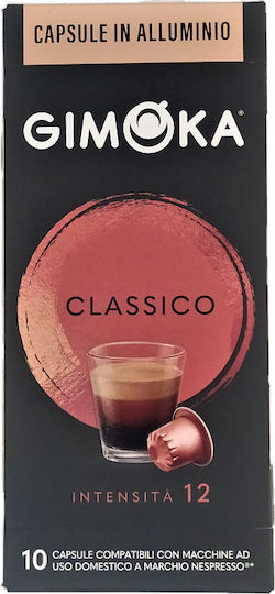 Gimoka Kapseln Espresso Classico Kompatibel mit Maschine Nespresso 10Mützen
