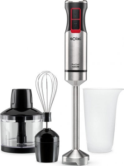 Solac BA5607 Pro Chef Hand Blender with Stainless Rod 1000W Black