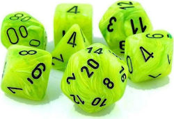 Chessex Der Ruf des Cthulhu Vortex Würfel Set Würfel Helles Grün/Schwarz Polyedrisch 7 Stücke