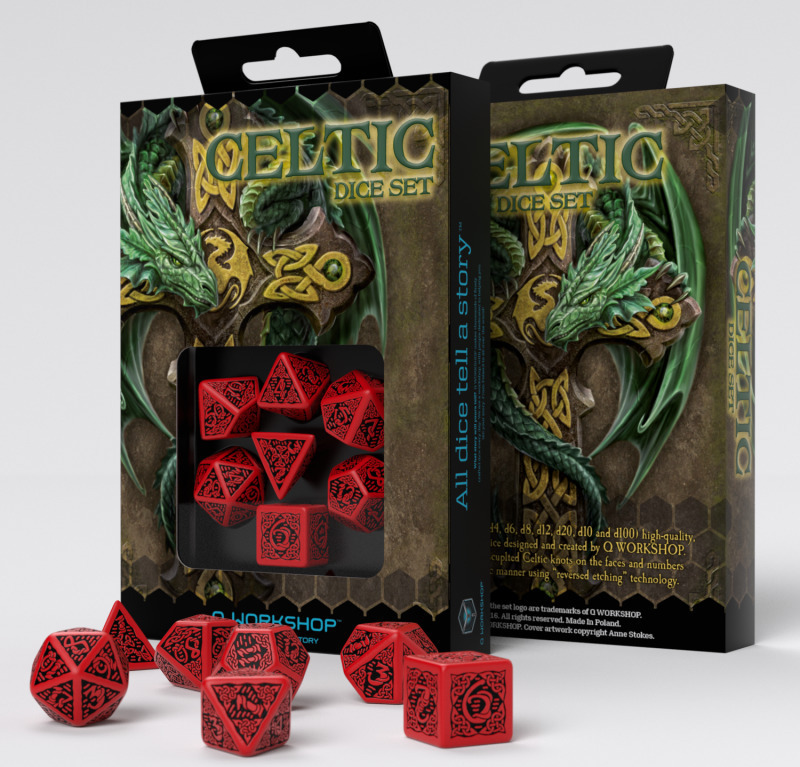 Q Celtic 3D Dice Set Red & Black Revised 7τμχ Skroutz.gr