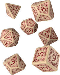 Q Workshop Viking Dice Set Dice Beige & Burgund...