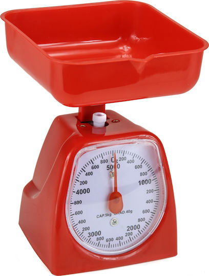 Viosarp Αναλογική Ζυγαριά Κουζίνας με Κάδο έως 5kg Red