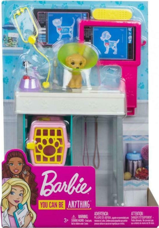 Barbie Career Pet Vet Station Playset with Job Theme and Learning Fun