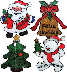 Christmas Stickers with Santa Claus Pattern, Tree, Bell, and Snowman 6 Pieces