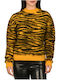 Rut & Circle Women's Long Sleeve Sweater Animal Print Yellow