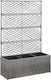 vidaXL Gray Containers Planter Box Plastic Gray 83x30x130cm.