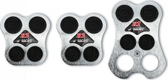 Simoni Racing K1 Kit Σετ Πεταλιέρες Αυτοκινήτου Universal Αλουμινίου Ασημί 3τμχ