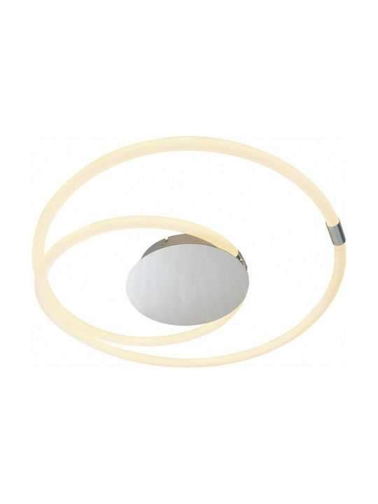 Lucido Μοντέρνα Μεταλλική Πλαφονιέρα Οροφής με Ενσωματωμένο LED σε Λευκό χρώμα 60cm 55W 3520lm