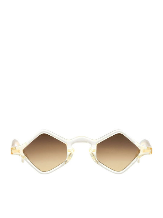 Kyme Sisto Sunglasses Transparent with Acetate Frame & Brown Lens