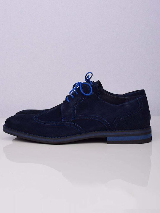 SHORT MEN'S LEATHER SHOE KA114.BLUE/F