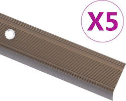 vidaXL Προφίλ Σκαλοπατιών Αλουμινίου Καφέ 100x1...