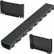 vidaXL Plastic Canal Duș cu Dimensiune 100x12.5cm Negru