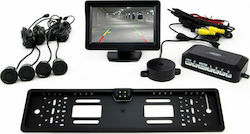 AMiO Σύστημα Παρκαρίσματος Αυτοκινήτου Πλαίσιο Πινακίδας CAM-402 με Κάμερα / Οθόνη / Buzzer και 4 Αισθητήρες 22mm σε Μαύρο Χρώμα