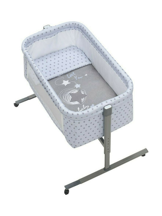 Interbaby Cradle Near Love You with Mattress, Side Opening, and Wheels Azul