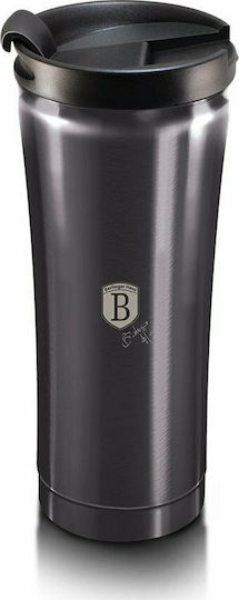 Berlinger Haus Steel Coffee Mug Glass Thermos Stainless Steel 500ml Black with Mouthpiece