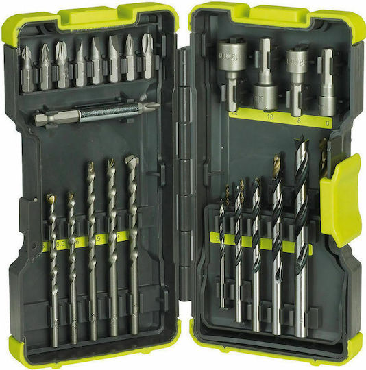 Ryobi RAK30MIX Set of 30 Drills HSS with Cylindrical Shank for Wood, Metal and Masonry