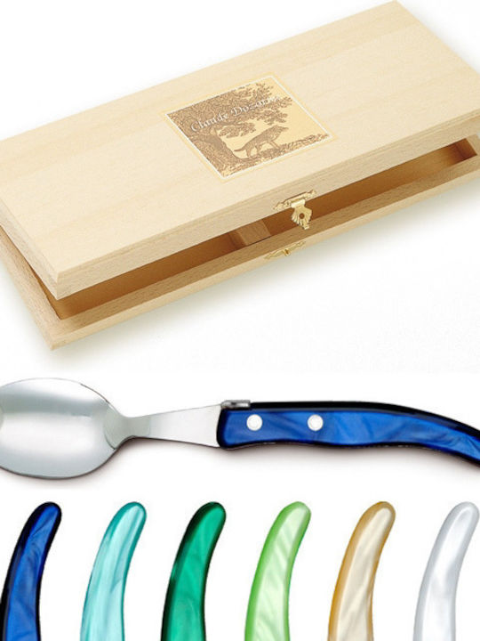 Claude Dozorme Laguiole Löffelset Abendessen Edelstahl Blue Green 6Stück