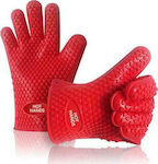 Silicone Oven Mitts Set Red 2pcs