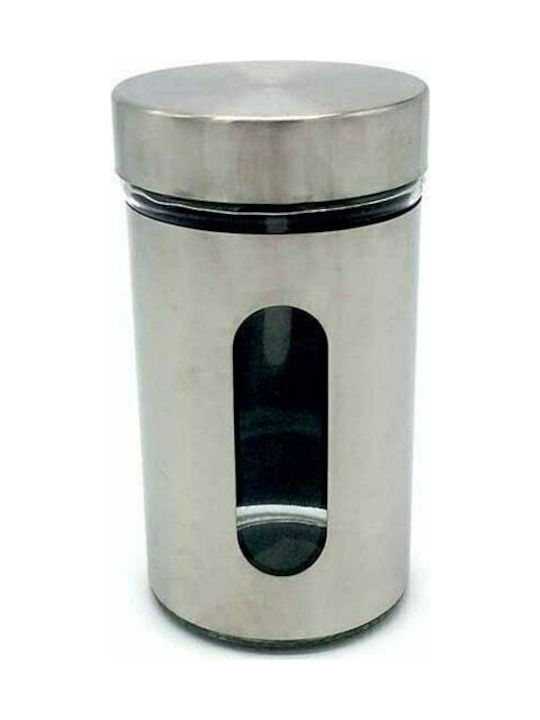 Homestyle Como Βάζο Γενικής Χρήσης με Καπάκι από Ανοξείδωτο Ατσάλι σε Ασημί Χρώμα 8.5x8.5x15.5cm