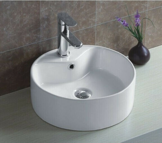 Inter Ceramic ICB 803 Aufgesetztes Waschbecken Porzellan 46x46x15.5cm Weiß