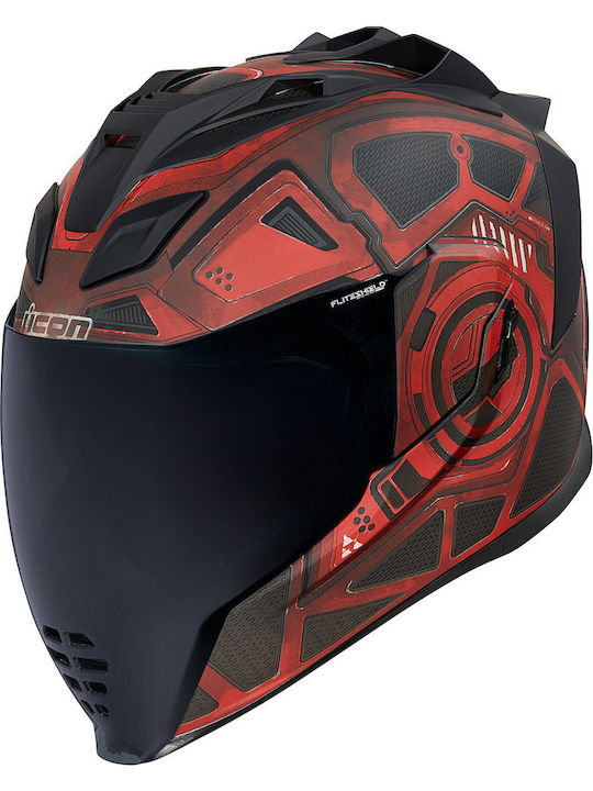 Icon Airflite Blockchain Full Face Helmet with Sun Visor DOT / ECE 22.05 1450gr Red 0101-1328