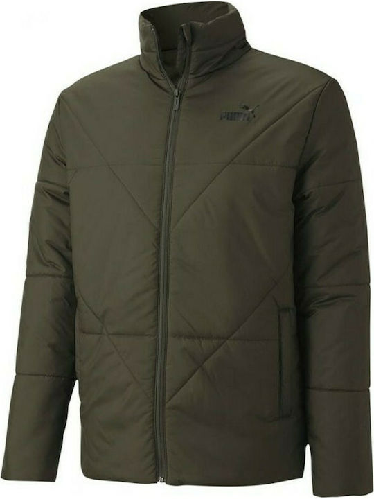 Puma Essentials Herren Winter Jacke Lässig Khaki