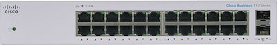 Cisco CBS110-24T Unmanaged L2 Switch with 24 Gigabit (1Gbps) Ethernet Ports and 2 SFP Ports