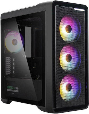 Zalman M3 Plus RGB Mini Tower Κουτί Υπολογιστή με Πλαϊνό Παράθυρο Μαύρο