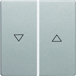 Hager Q.1/Q.3 Shutter Switch Front Rolls in Sil...
